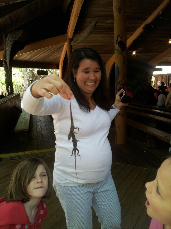 Kathy with kids at Alligator Farm