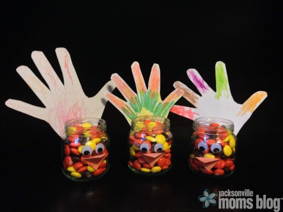 Hand Turkey Candy Jars