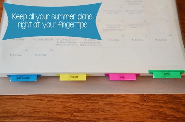 Summer Organizational Binder