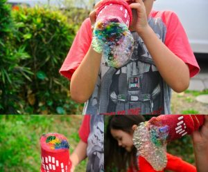 Rainbow bubble snake collage