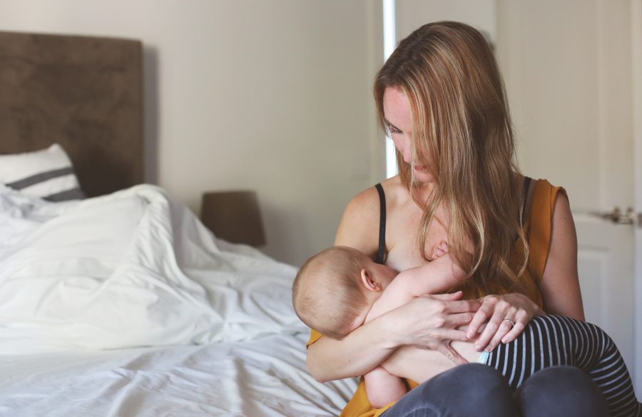 Mother breastfeeding baby