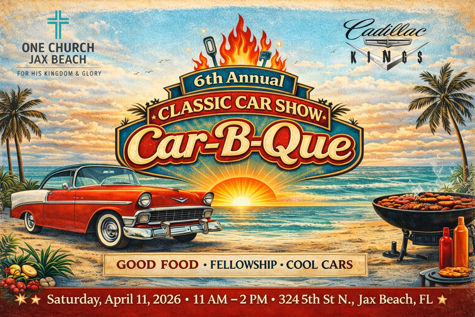 CAR-B-QUE Classic Car Show & Barbecue | One Church Jax Beach
