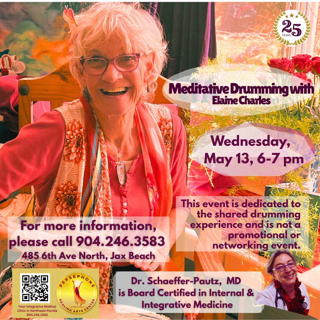 Meditative Drumming Hour with Elaine Charles | Persephone Healing Arts Center